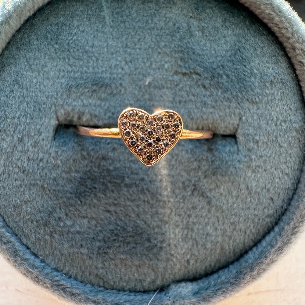 14k Rose Gold Heart Shape Ring